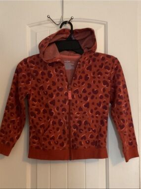 Cat & Jack Rust Red Heart Zip Hoodie